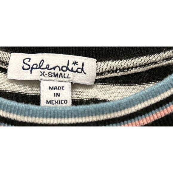 Women's XSmall Splendid Nautical Tee Tshirt Cotton Spandex - Picture 3 of 6